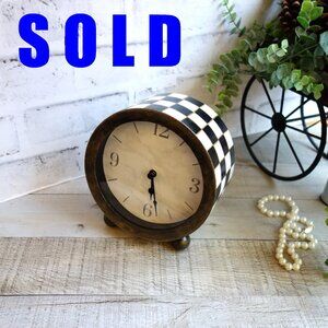 Checked Bedside Clock Courtly Decor Buffalo Check Clock Farmhouse Check Decor